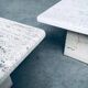 Italian Travertine Square Side End Table, 1970s, Set of 2