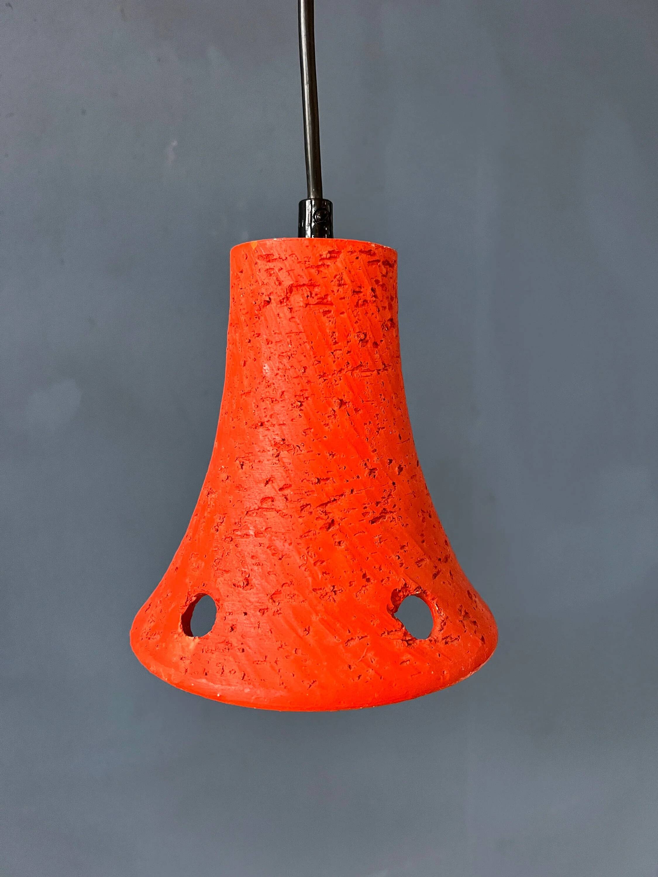 2 retro ceramic orange pendants