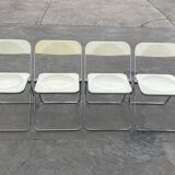 Plia lucite folding chairs Giancarlo Piretti for Castelli set of four