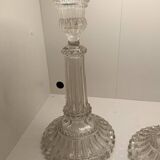 Pair of vintage glass candlesticks