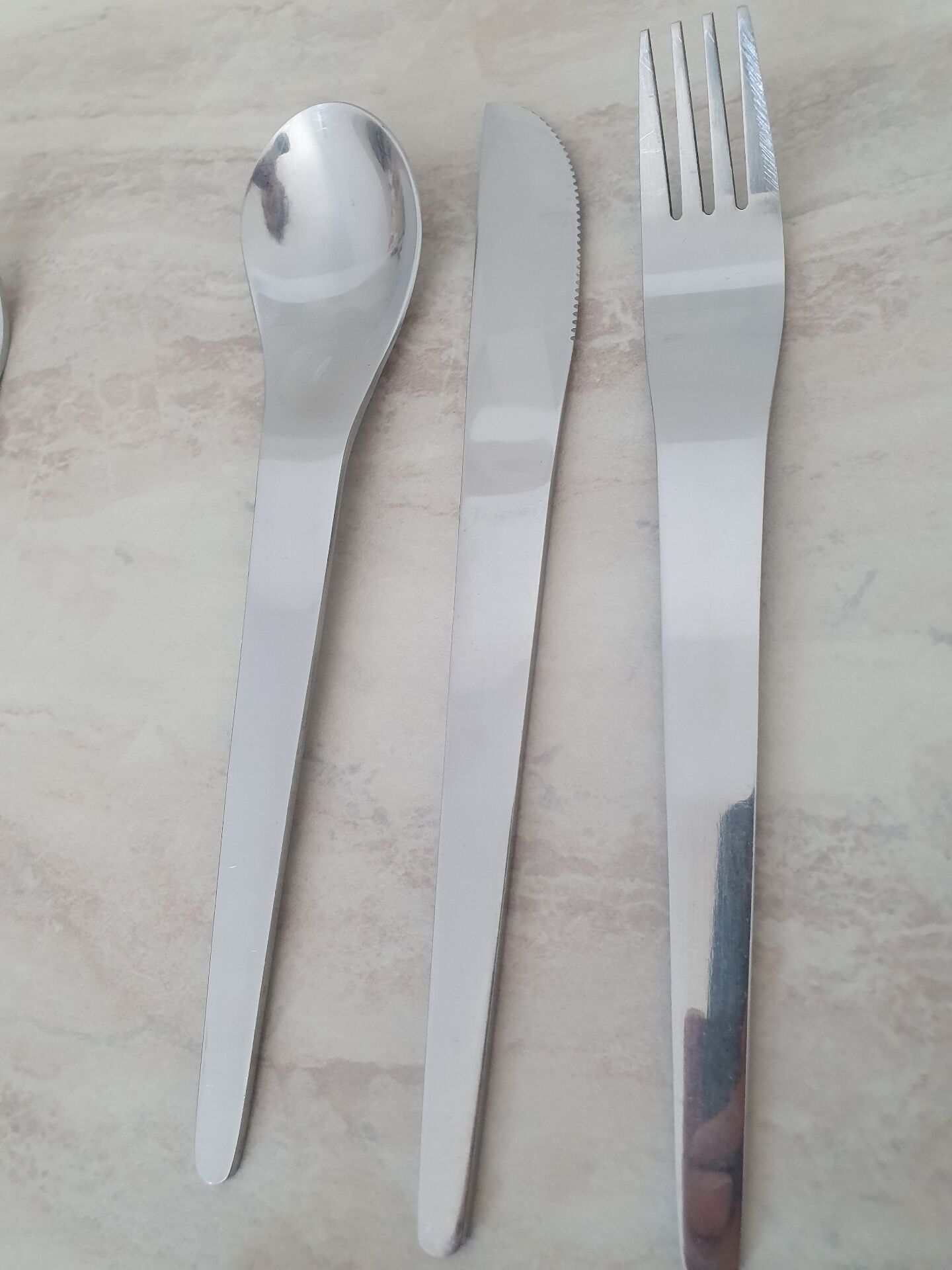18 stainless steel Space Age place settings / Spoon Fork Knife