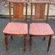 2 chaises sculptées en bois massif et tissu art déco 1950