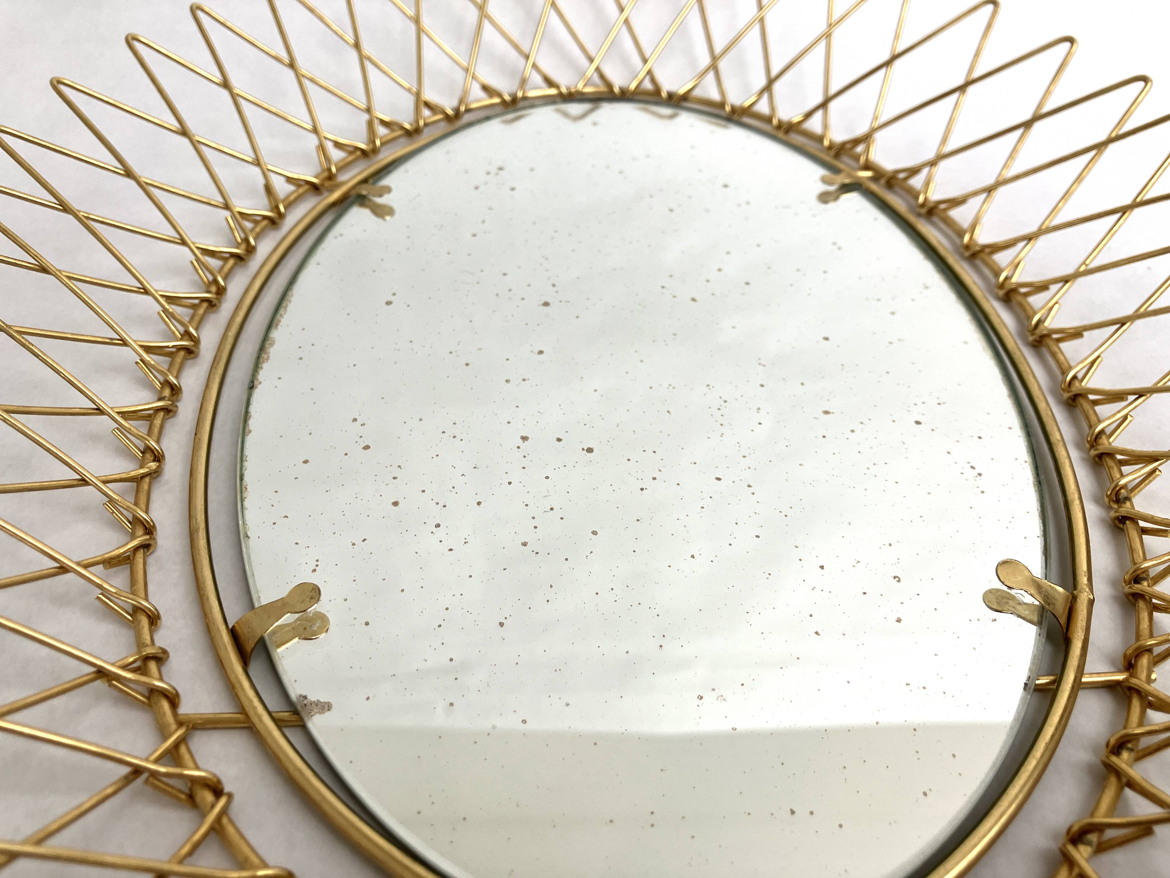 Erdecor Escaut retractable mirror tray • Gilded with fine gold • 1950