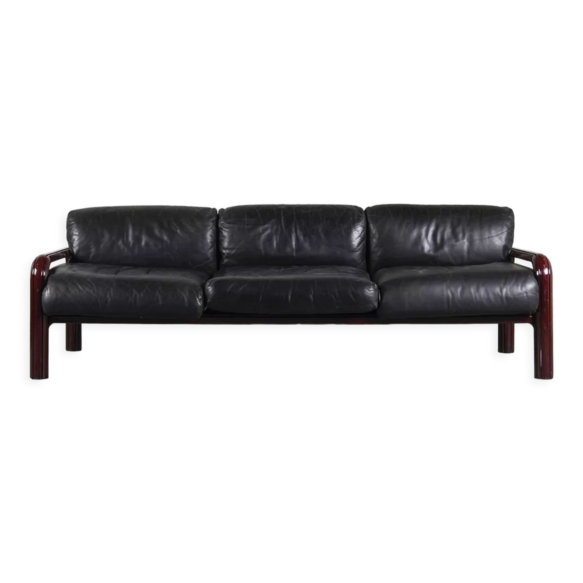 Canapé cuir 54A par Gae Aulenti pour Knoll, circa 1975