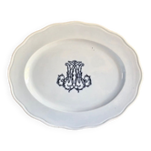 Ancien grand plat ovale Brown Westhead Moore & co monogramme XIX