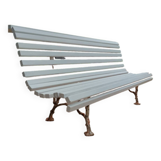 Banc de jardin avec pieds en fonte ancien