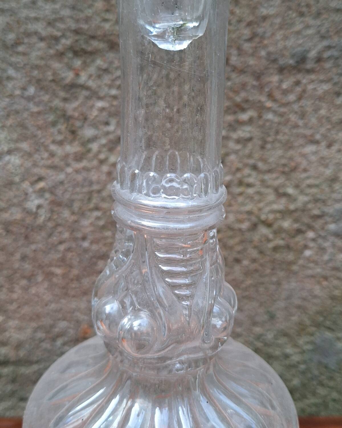 Large moulded glass carafe