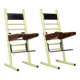 Pair of vintage 70s stools in iron and wood italian design