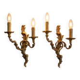 Paire d'appliques style Louis XV en bronze