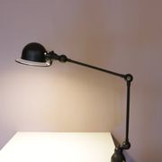 1950s Table clamp lamp in black metal, recent edition model SI332/ Jieldé,