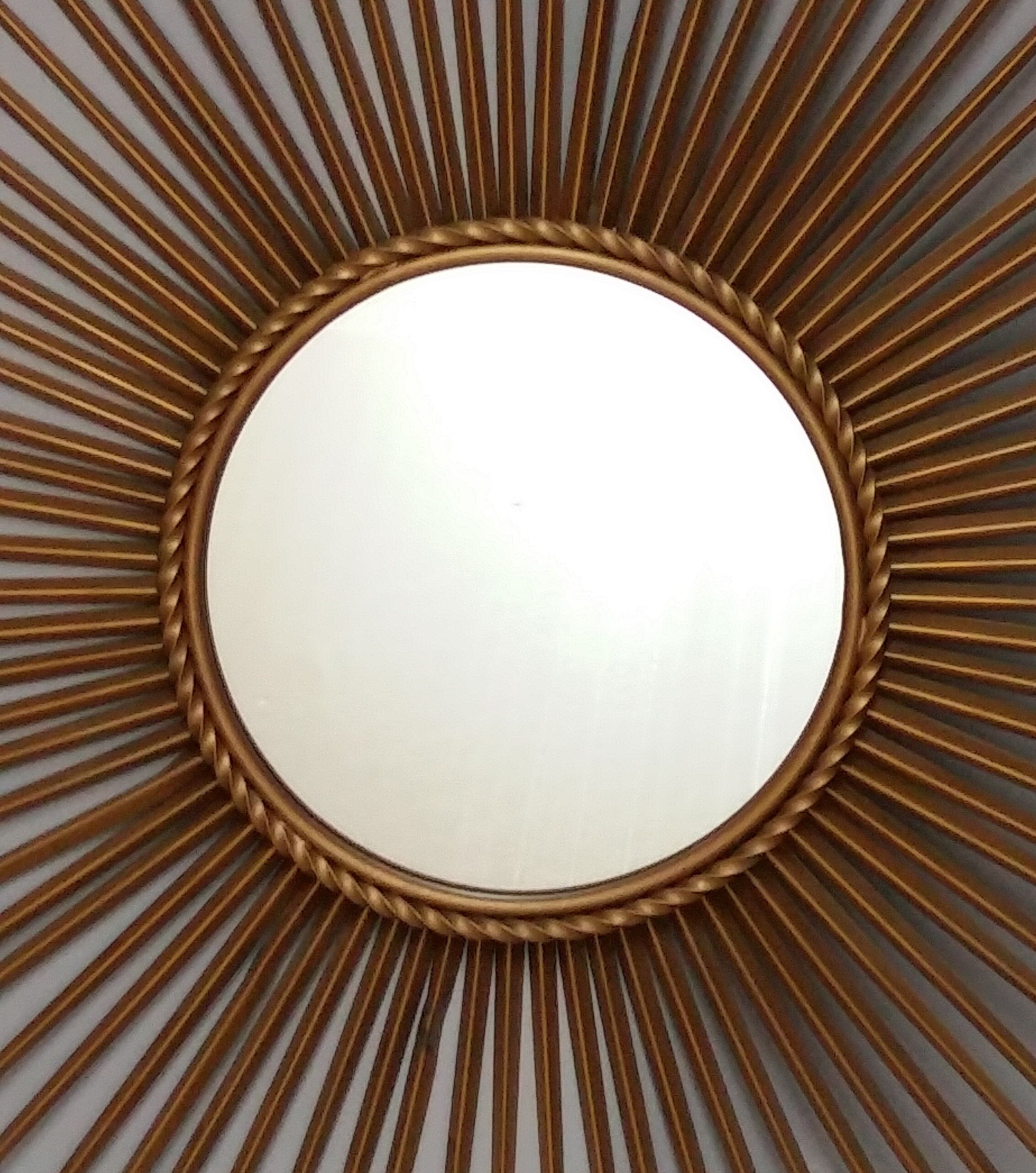 Mirror sun gold metal Chaty Vallauris 85x24cm
