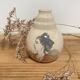 Small cracked ceramic art deco vase signed Cazalas