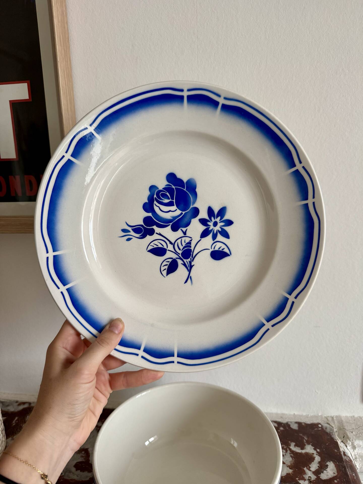 Salad bowl & dish in Badonviller earthenware