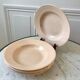Lot de 5 assiettes creuses rose pâles Digoin Sarreguemines années 40