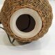 Vintage wicker and ceramic lamp – 1970s – Natural bohemian lamp