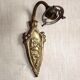 French art nouveau bronze wall light white frilled patterned glass shade 4213