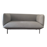 Light gray fabric 2-seater sofa