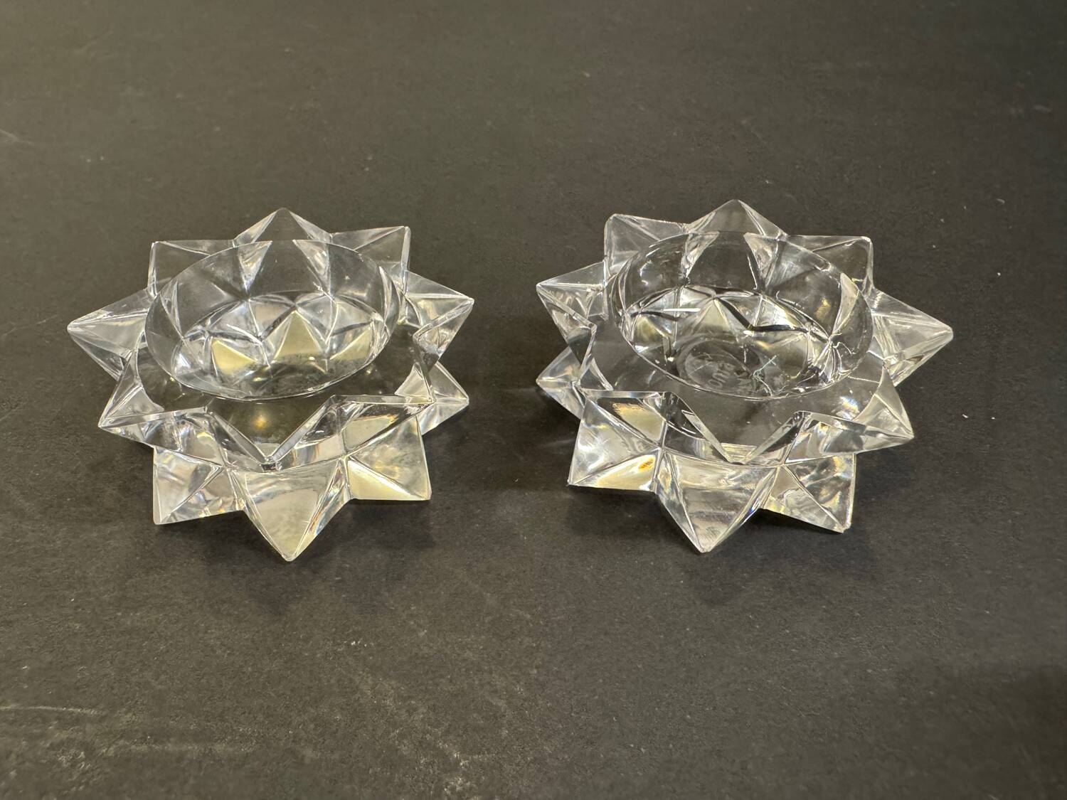 Pair of Saint-Louis cut crystal salt cellars