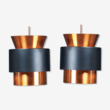 Set of 2 suspensions designed by Johannes Hammerborg for Fog - Morup Denmark circa 1960