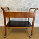 Scandinavian modern teak serving cart with drawers, Sweden, 1950s