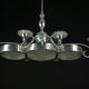 Art Deco Italian Chandelier in Nickel Brass and Frosted Glass, 1930s