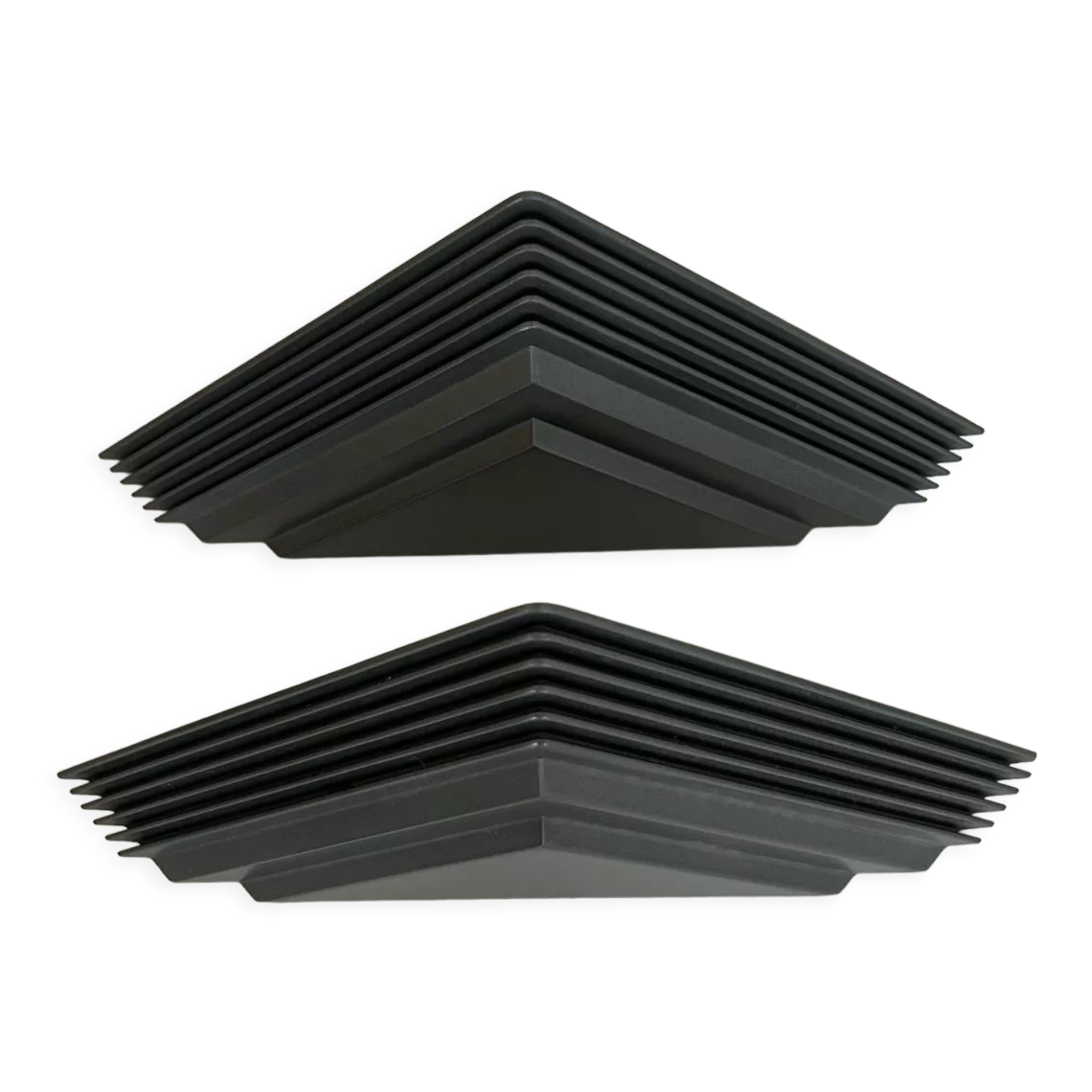 Pair of vintage geometric wall lamps, France 1980