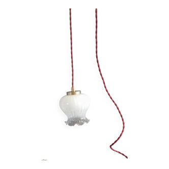 Lampe baladeuse opaline blanche, rétro chic