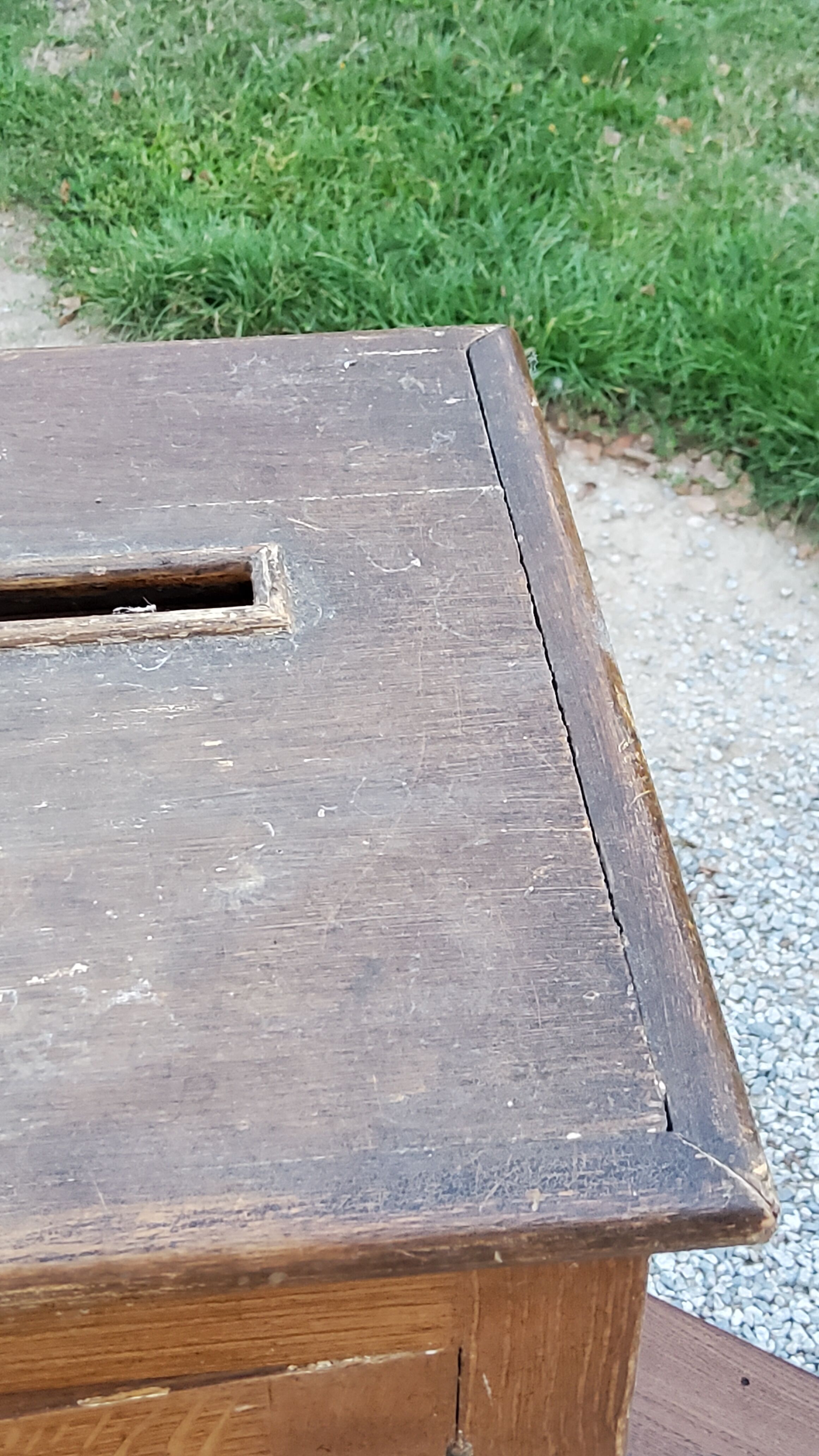 Old oak and brass mailbox