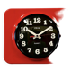 Vintage red bakelite wall clock from prim, 1970s
