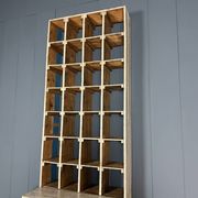 Large old industrial wooden workshop pigeonhole cabinet