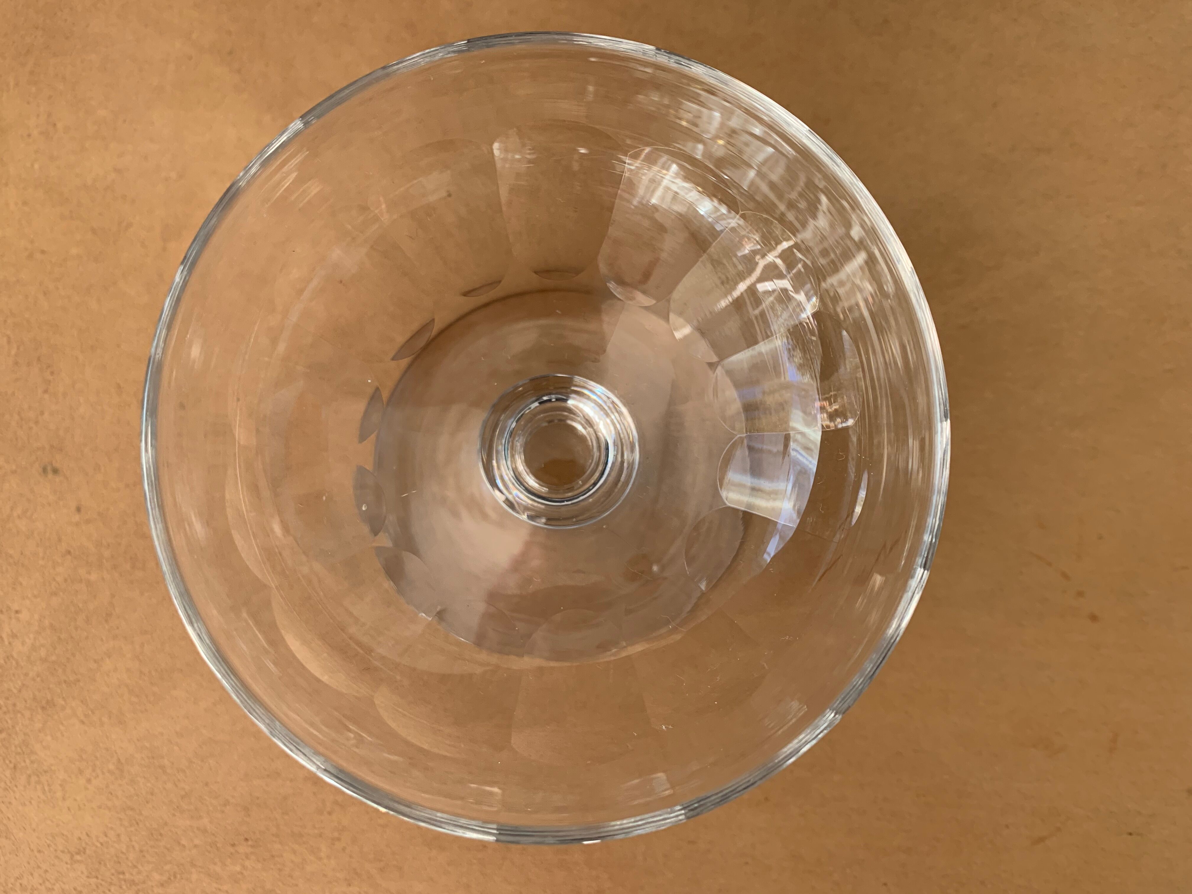 Pair of old crystal champagne glasses