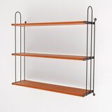 1960s vintage Scandinavian “Hylla” shelf in oak and metal