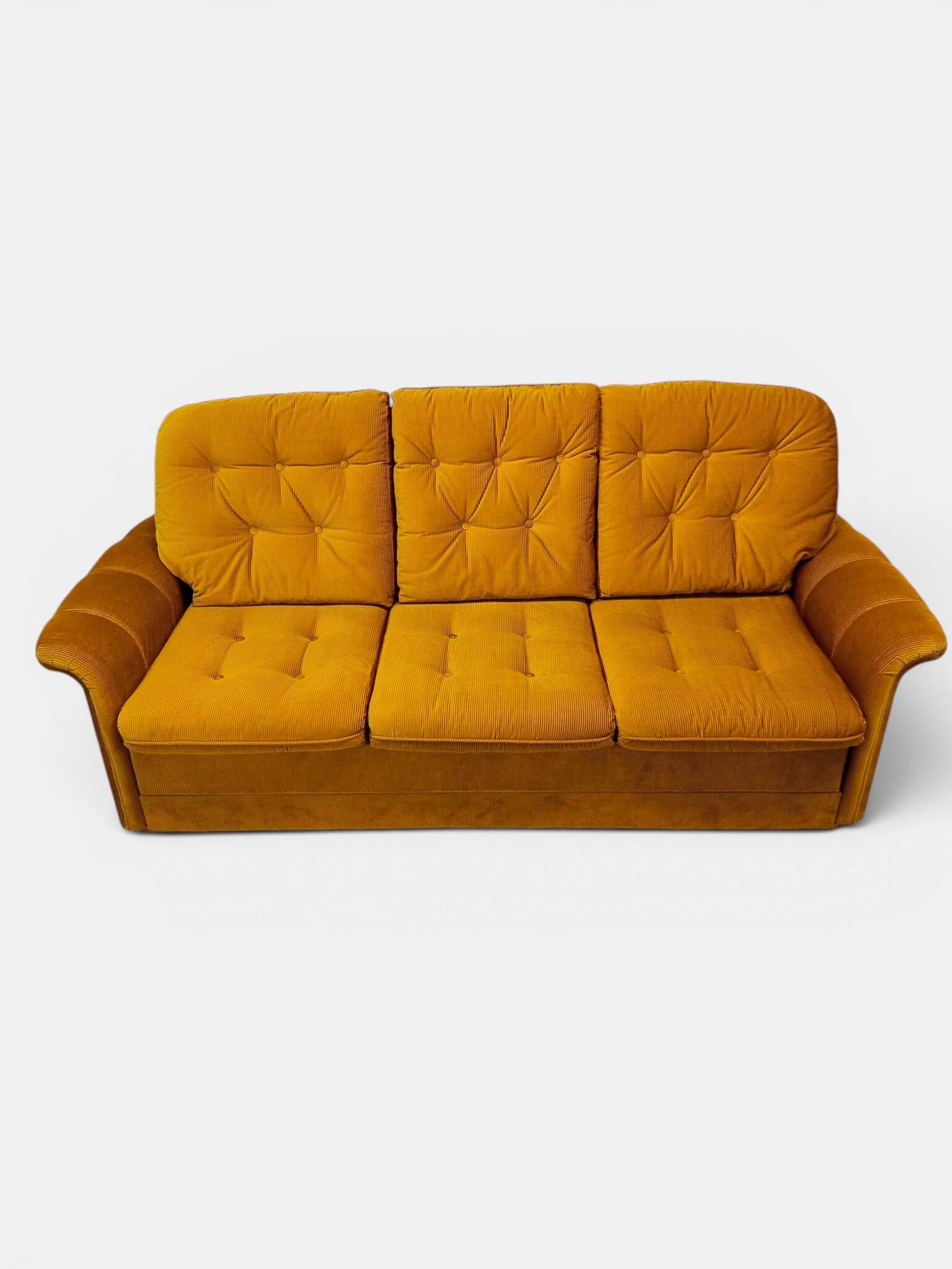 Vintage lounge set for 5, 3-seater convertible sofa and 2 armchairs, 70s.