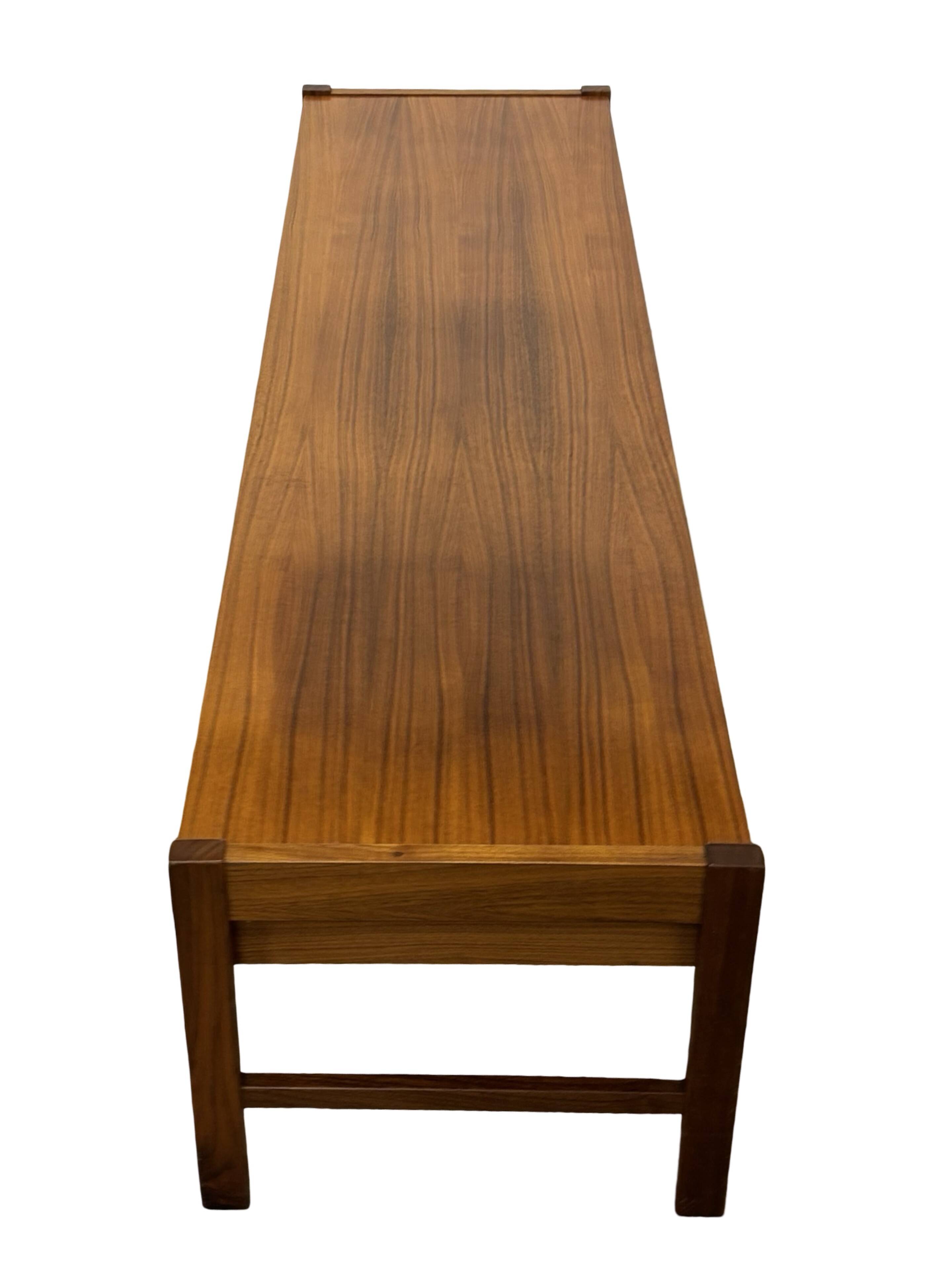 Vintage low sideboard with drawers 70's walnut veneer design