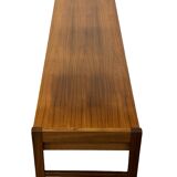 Vintage low sideboard with drawers 70's walnut veneer design