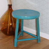 Tabouret tripode bois bleu 400mm