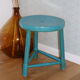Blue wood tripod stool 400mm