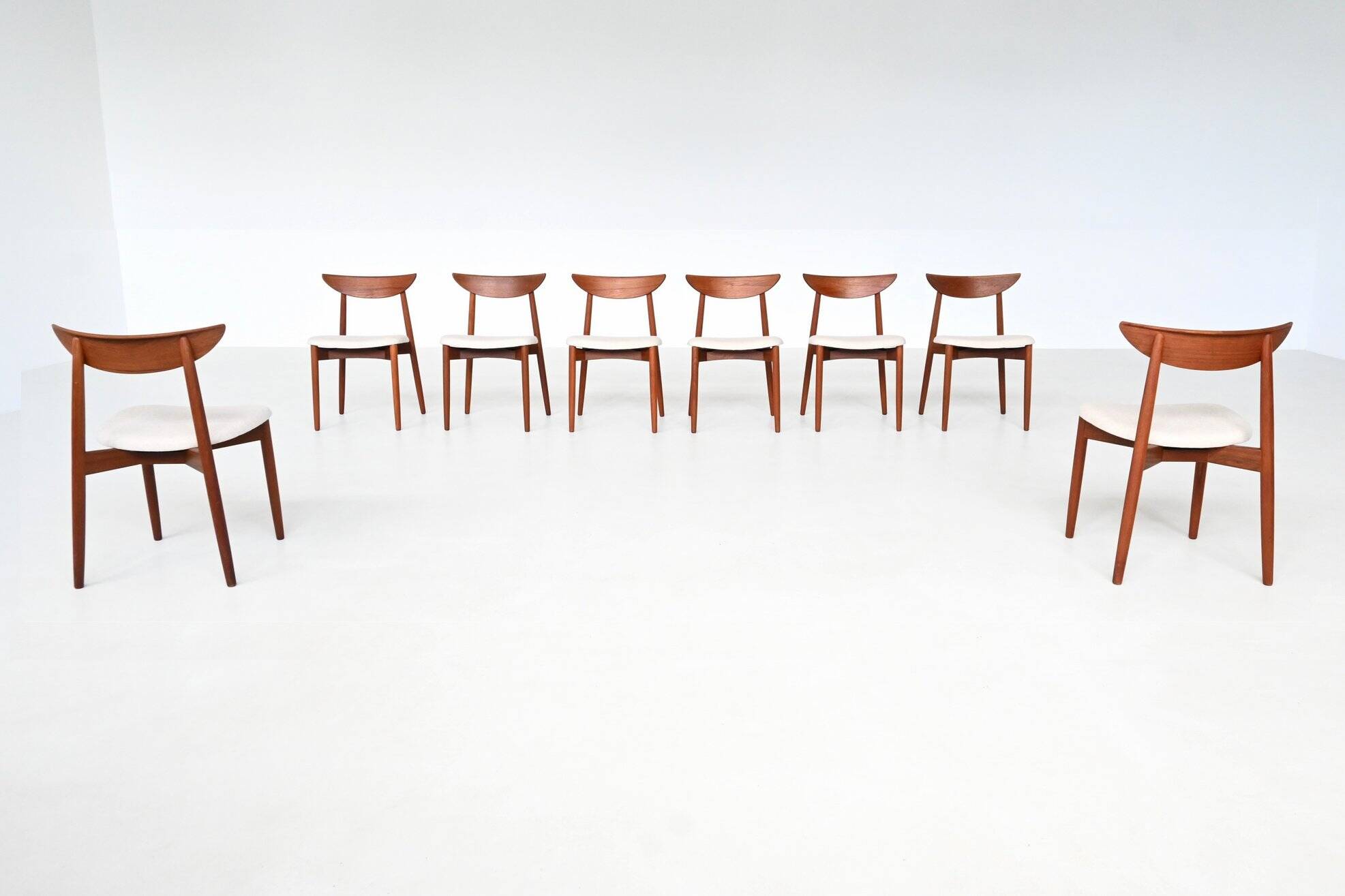Harry Ostergaard set of eight dining chairs teak Randers 1960