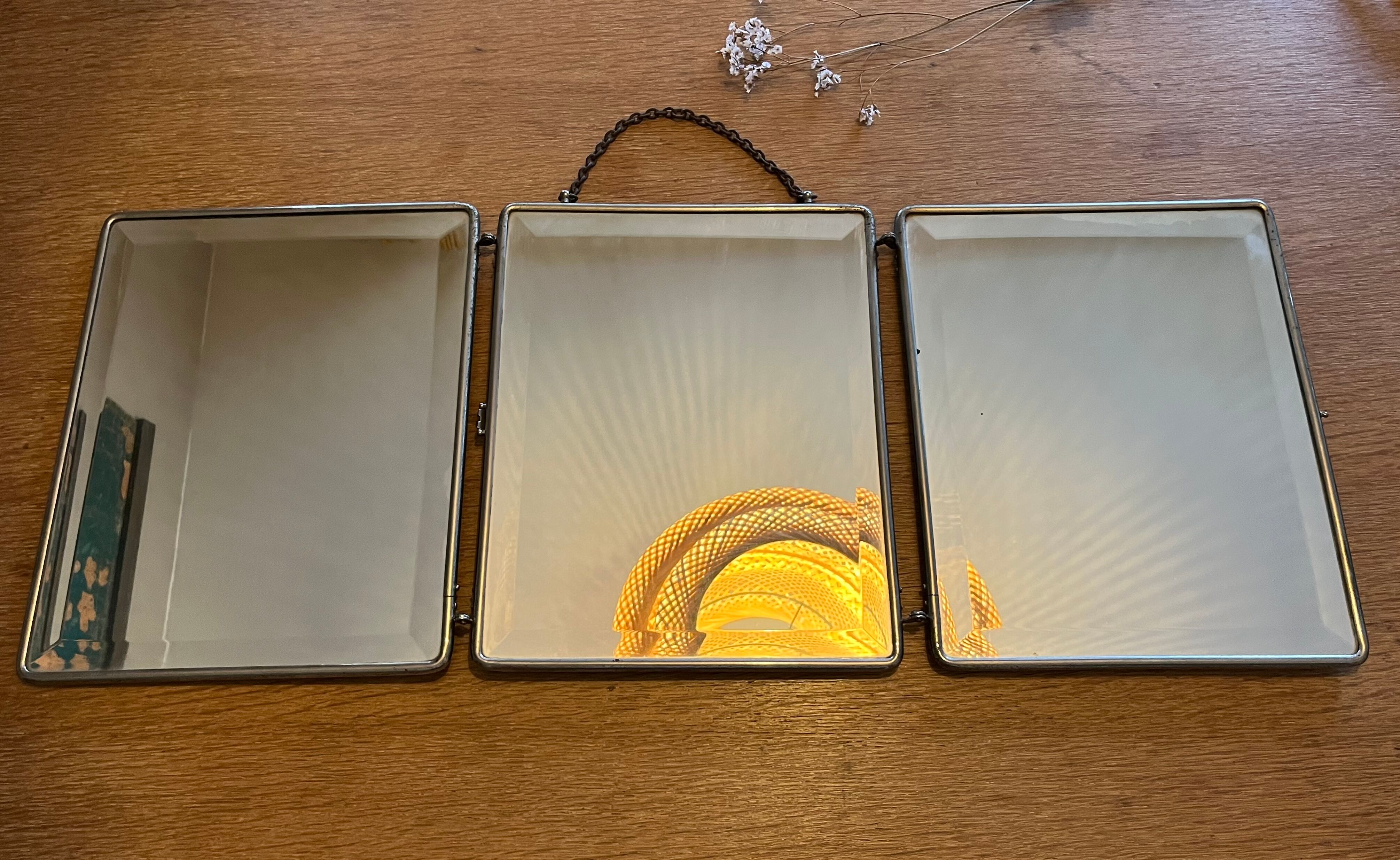 Triptych barber's mirror