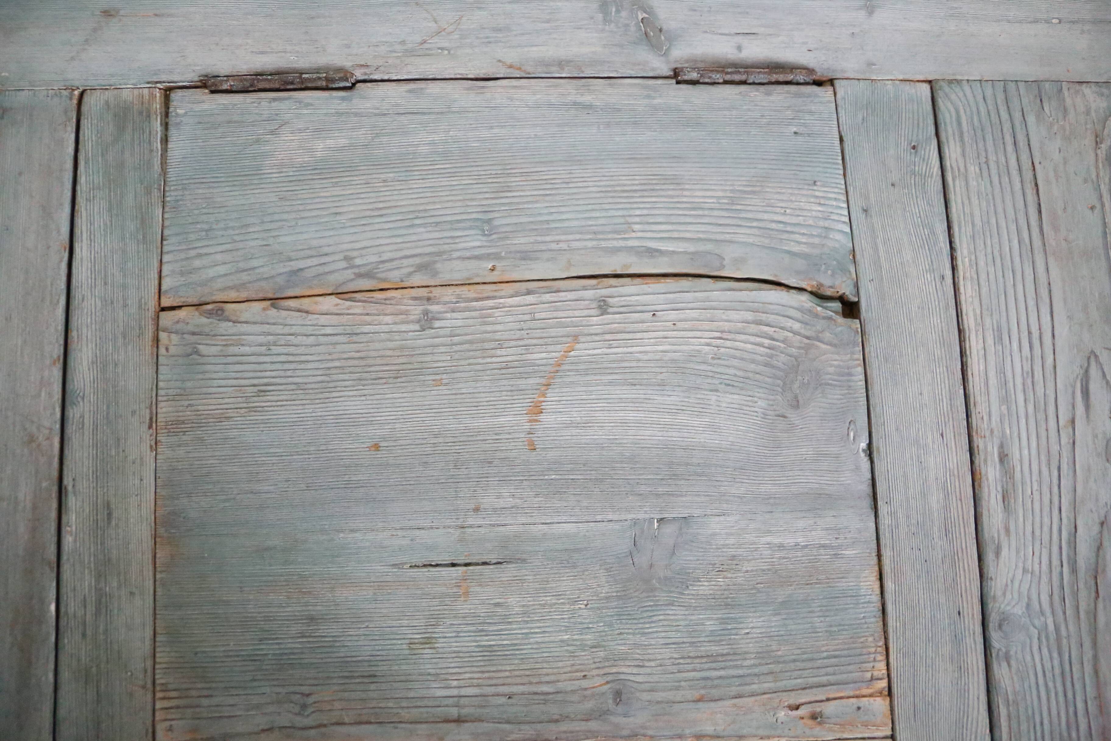 Old box desk, blue lasure