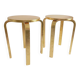 1990s IKEA Frosta Stools in the Style of Alvar Aalto, Gold Leaf Covered