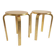 1990s IKEA Frosta Stools in the Style of Alvar Aalto, Gold Leaf Covered