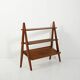 Small 1950s Scandinavian bookcase with magazine rack