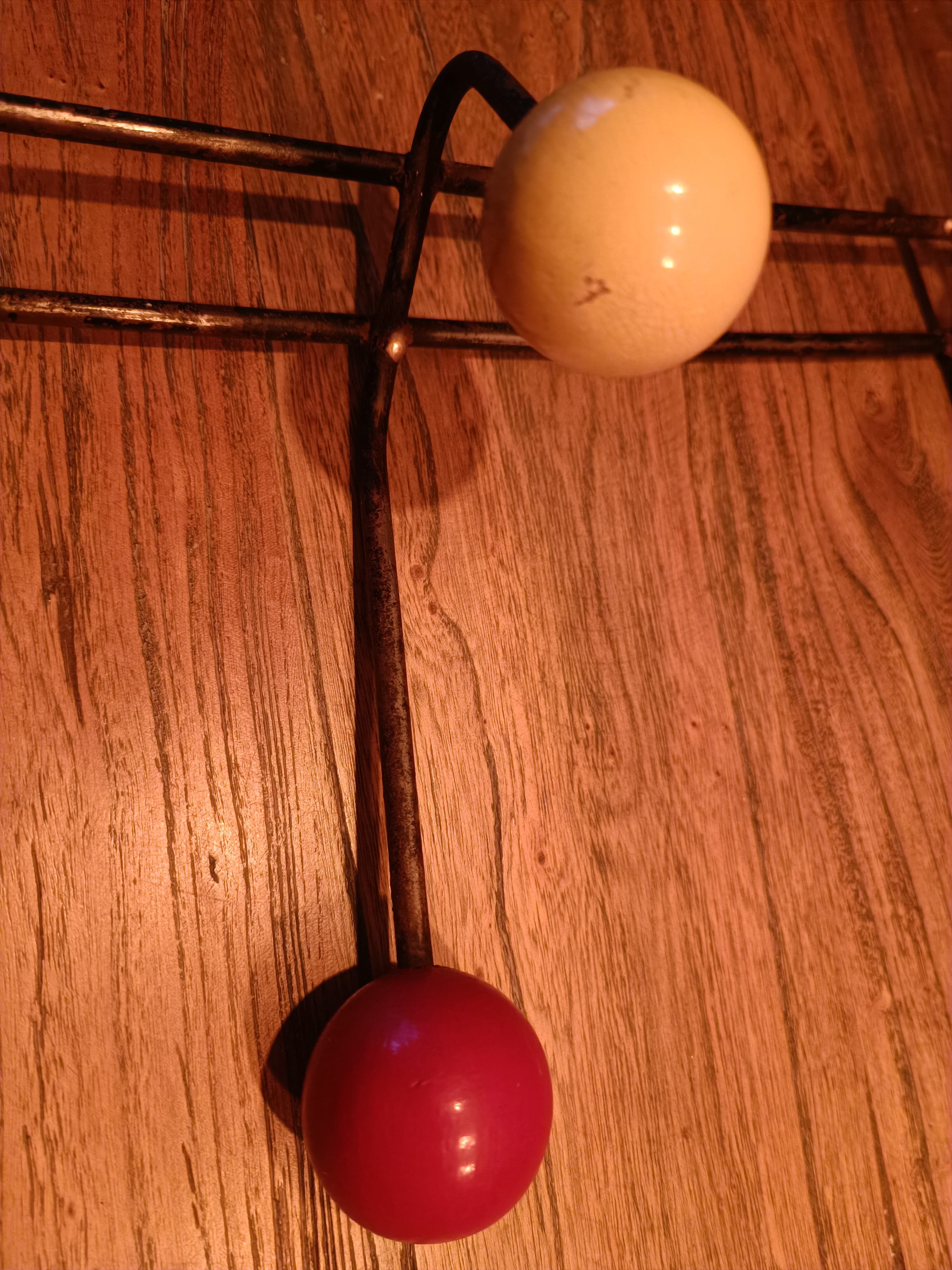 Vintage wall coat rack 8 balls