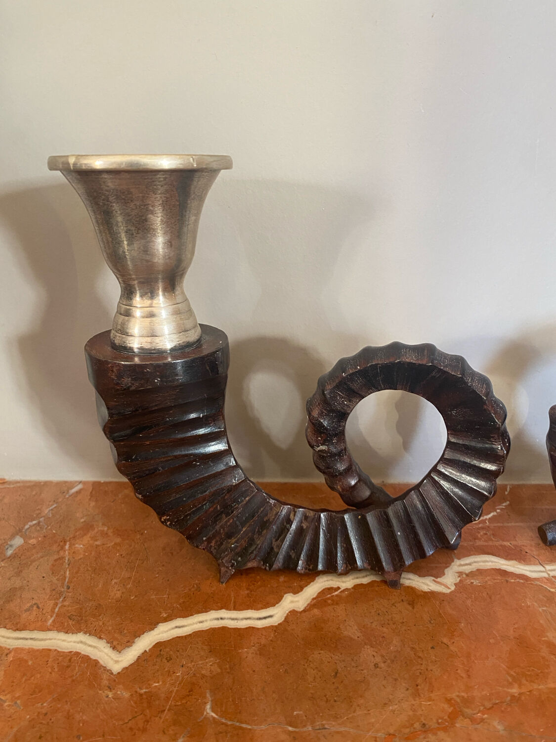 Pair of bronze candlesticks by Chapman