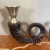 Pair of bronze candlesticks by Chapman