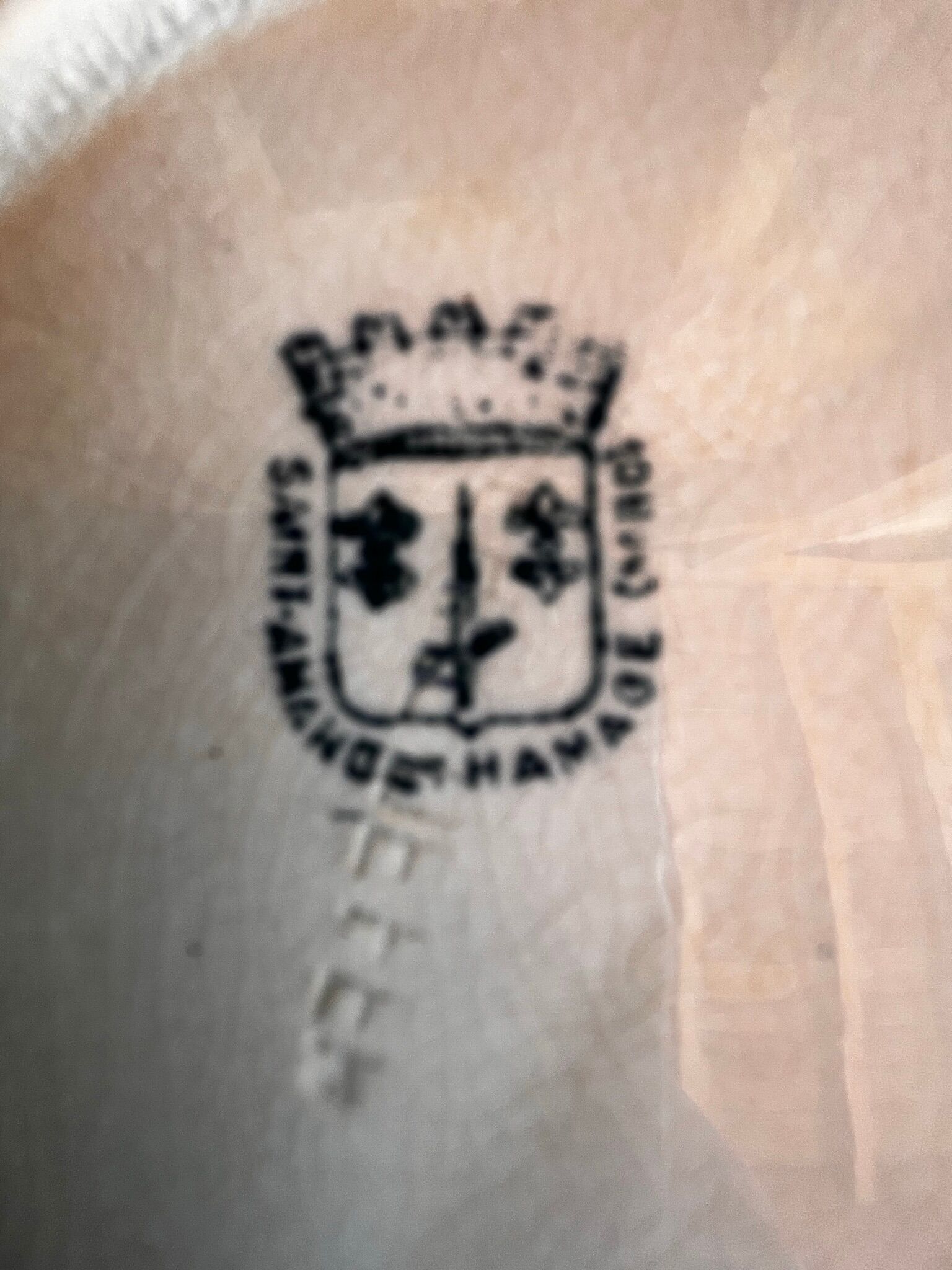 Set of 7 antique dessert plates St Amand and Hamage