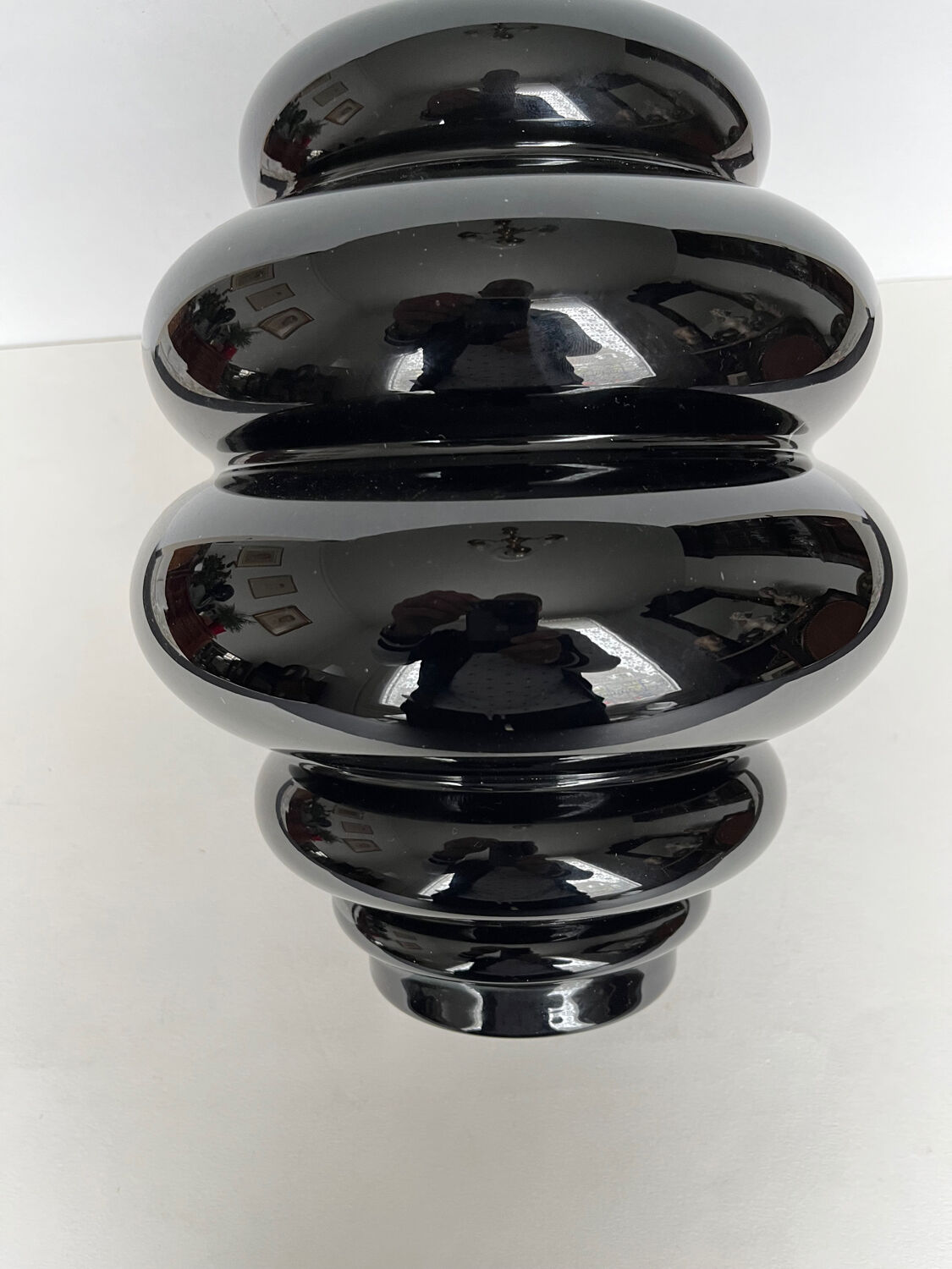 Art deco vase in black opaline glass