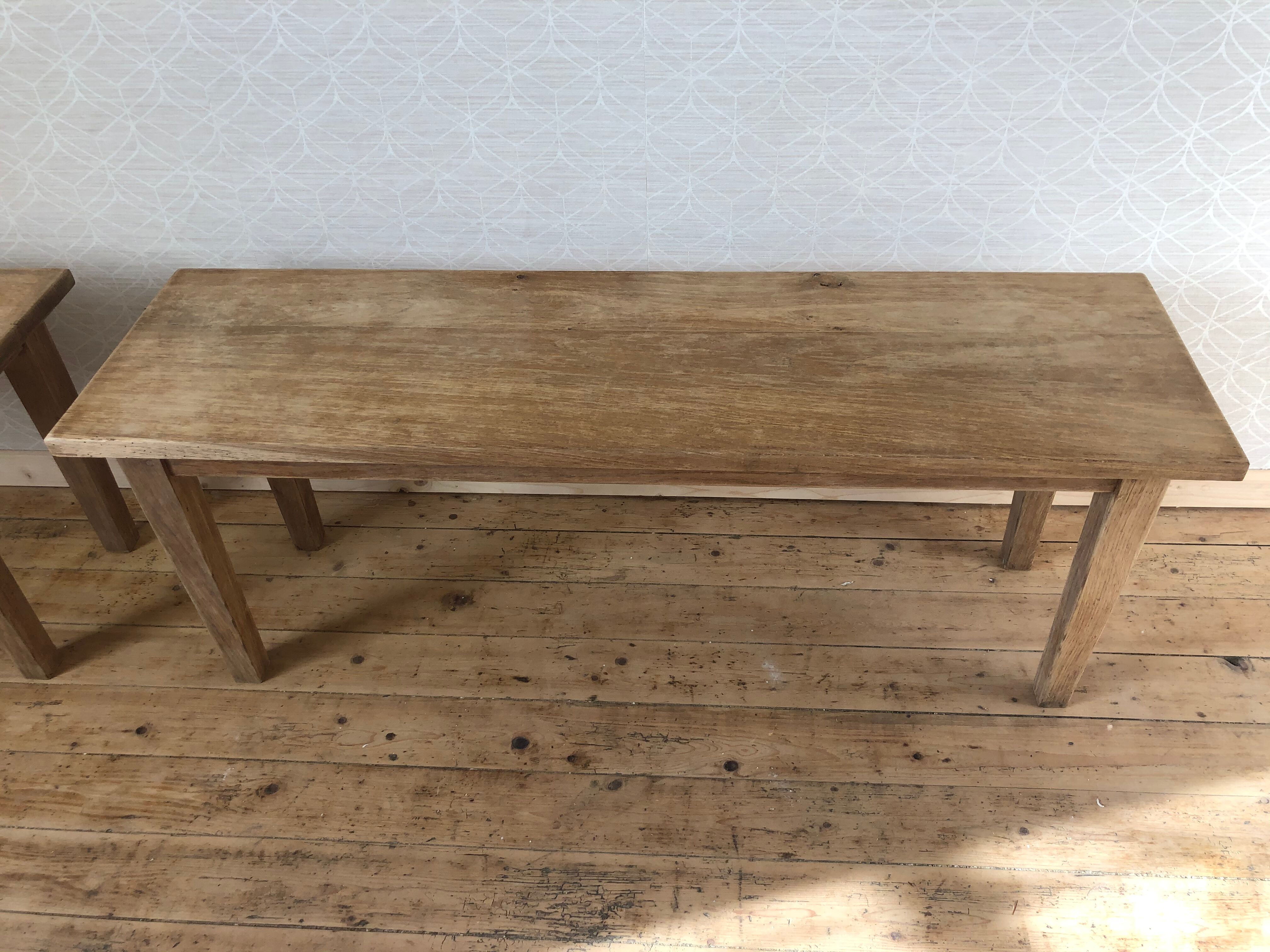 Paire de banc en bois chêne