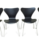 Lot de chaises papillons noires Arne Jacobsen - 1974